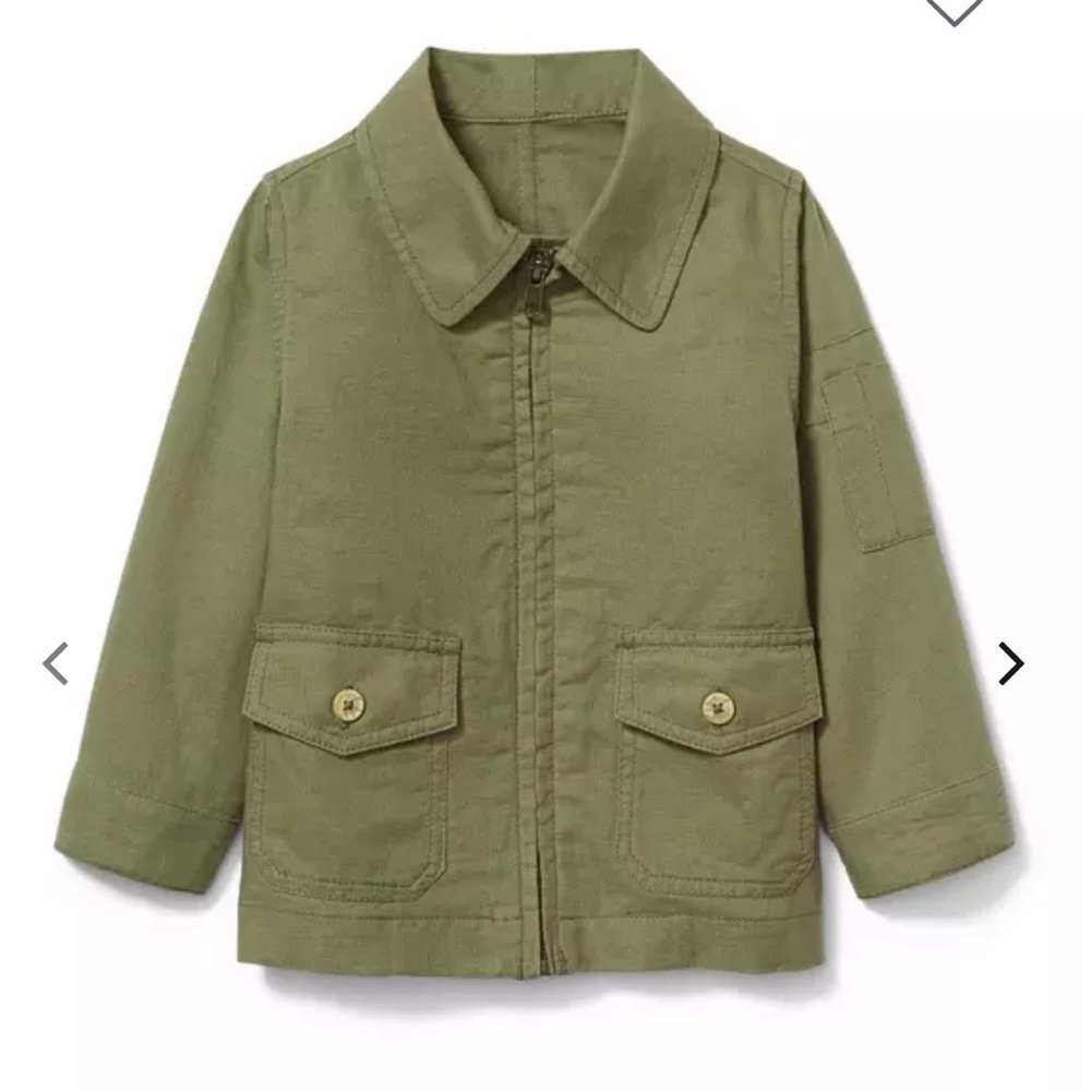 Janie & Jack x Rachael Zoe Kids Linen Olive Green Jacket